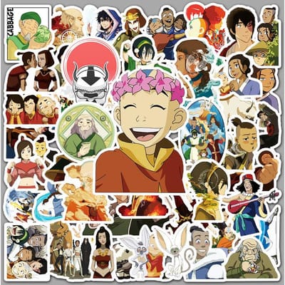 1050 Stuks Anime Avatar The Last Airbender Sticker Cartoon Persoonlijkheid Cool Creatief Decoratief Decoratief Kinder Speelgoed Diy Skateboard beige