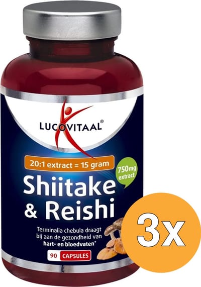 3x Lucovitaal Shiitake & Reishi (90 capsules)
