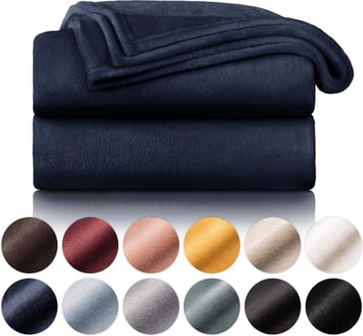 Blumtal - Fleece Deken - Super Zacht Fleece Plaid 150x200 cm - Donker Oceaan Blauw