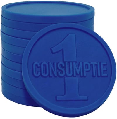 CombiCraft consumptiemunt met opdruk 1-consumptie 1000 stuks - Donker blauw