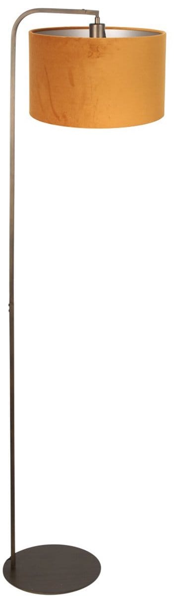 Vloerlamp Stang 4801BR brons met gouden velours kap, 152 cm hoog, kantelbare fitting - Steinhauer Moderne Vloerlampen voor binnen