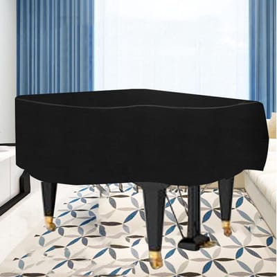 Pianohoes - Decoratieve beschermhoes - Stofvrij houden - Universele pasvorm - Boven 270 cm - Zwart