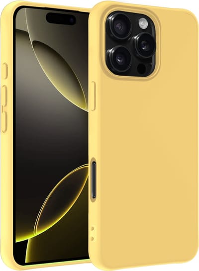 Hoesje - Geschikt voor Apple iPhone 16 Pro - Sterk & Shockproof - Hoes Cover - Siliconen Case - Telefoonhoesjes - Geel