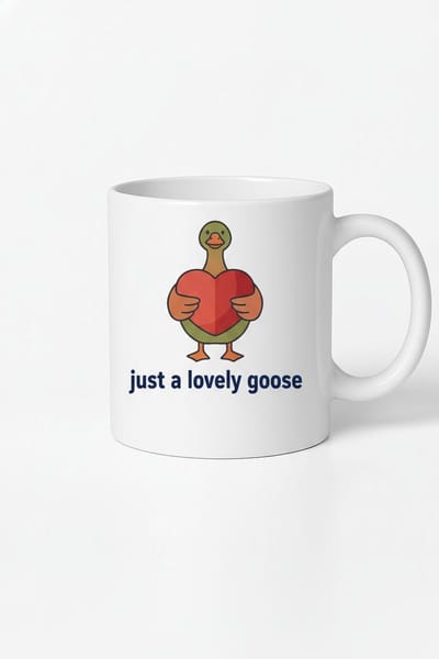 Mok Lieve Gans met Hart 'Just a Lovely Goose' - Uniek en Origineel Cadeau