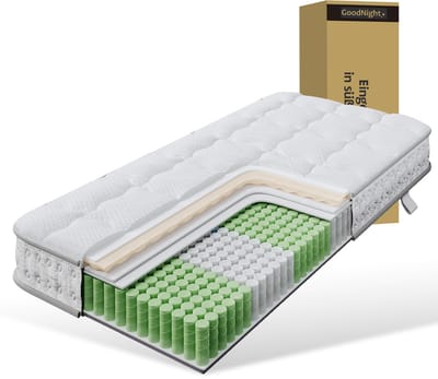 Pocketveringmatras 90x190 - 7-Zonen Orthopedisch Matras H3 - Koudschuimmatras - Ademend - Voor Boxspring - 90x190x15 cm - Wit