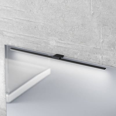 MCJ LED spiegellamp Triga IP44 zwart 80cm, 4.000K