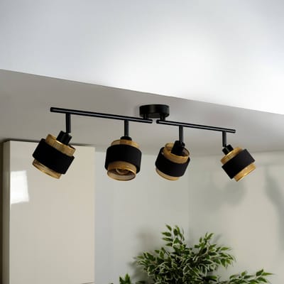 OSRAM LED Spot Hornet 4X2.8W 827 E14 Zwart, dimbaar, warm wit (2700 K), 4 verstelbare lampkoppen, E14-fittingen, OSRAM LED-lampen inbegrepen