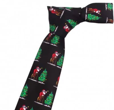 Stropdas -Kerstboom - zwart kerst-Polyester- Charme Bijoux