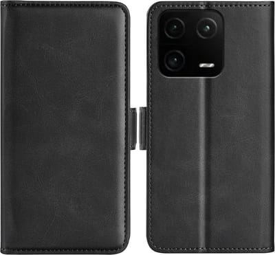 MobyDefend Hoesje - Geschikt voor Xiaomi 13 Pro - Luxe Wallet Book Case (Sluiting Zijkant) - Zwart