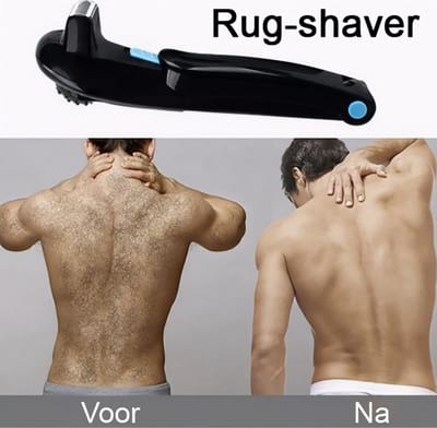 Elektrisch Rug Scheerapparaat met Lange Steel – 180° Opvouwbaar & Oplaadbaar | Heren Bodygroomer voor Rug, Nek, Armen & Benen |Zelfstandig & Pijnloos Scheren