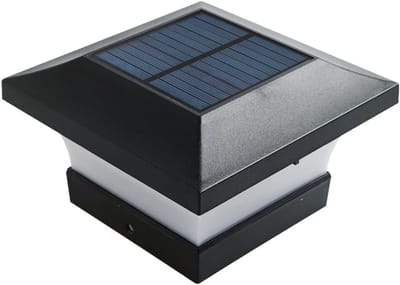 Paallantaarn Solar - Buitenlamp Tuin - Tuin Verlichten - IP65 Waterdicht - 15.3 cm Diameter - Mat Zwart