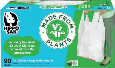 Keuken afvalzakken - Vuilniszakken met handgrepen - Afval scheiden - Op plantaardige basis - 90 stuks - Wit