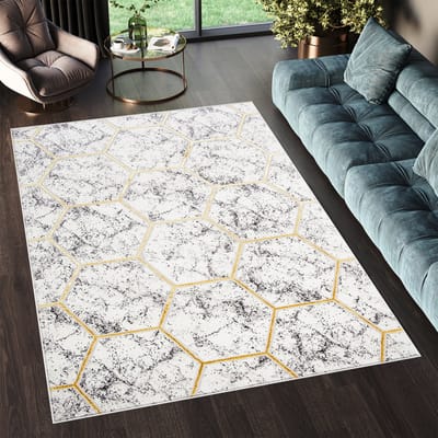 Tapiso Shine Vloerkleed Beige Tapijt Abstract Modern Maat- 120x170