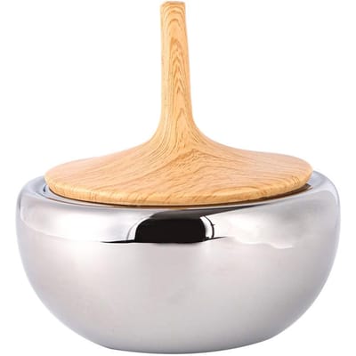 Nordische Lichte Luxe Woondecoratie, Snoep, Gedroogd Fruit, Glazen Bewaarpotten, Modelkamer, Slaapkamer Sieradenopslag, Kunstaccessoires Wood Grain Lid Storage Tank M09013 beige
