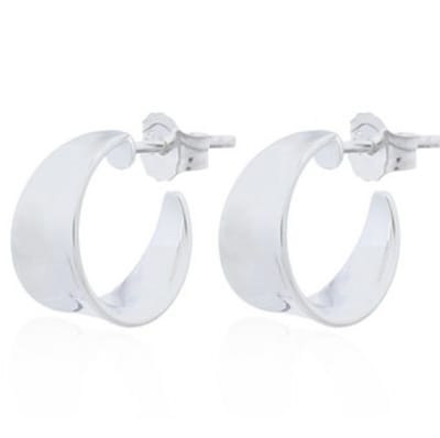 Joy|S - Zilveren oorringen 12 mm / 7 mm - massief - stud - gepolijst