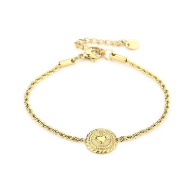 Bijoutheek Armband Hart Munt Goud
