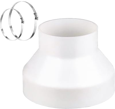 Afvoerslangadapter 150 mm naar 100 mm - Universeel Verloopstuk voor Ventilatie met Roestvrijstalen Slangklemmen