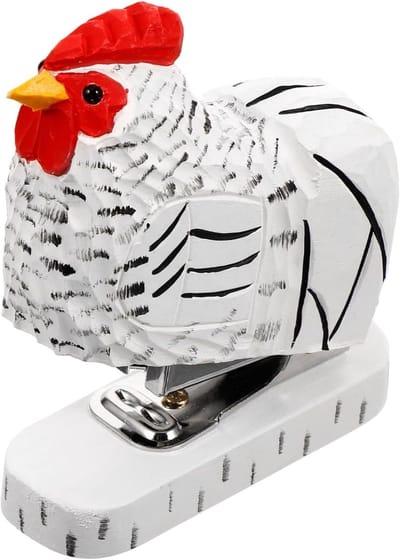 Houten Dierennietmachine - Decoratieve Nietmachine - Documenten Ordenen - Haan Vorm - 10 cm - Multicolor