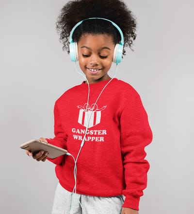 Foute Kersttrui Rood Kind - Gangster Wrapper (3-4 jaar - MAAT 98/104) - Kerstkleding voor jongens & meisjes