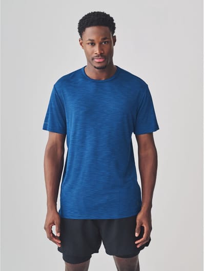 Next - Heren - Active Gym trainingstop T-shirt met korte mouwen - Blauw