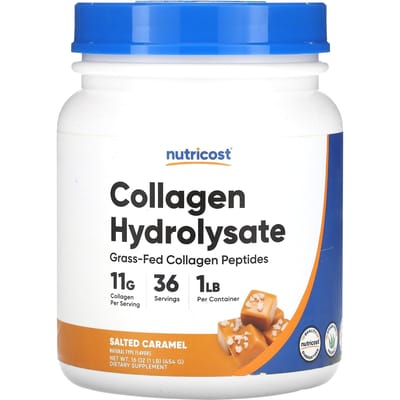Nutricost, Hydrolysat de Collagène, Caramel Salé, 16 oz (454 g)