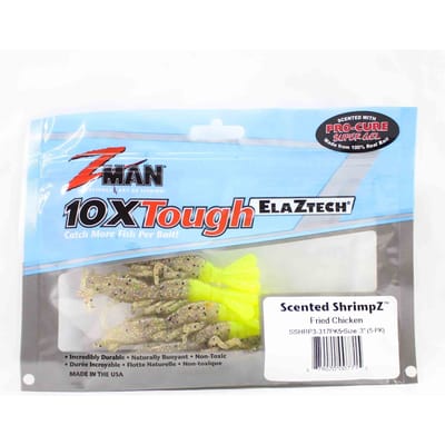 Zman Soft Lure Geurende Shrimpz 3 Inch 5/Pack Gebakken Kip (7715) white