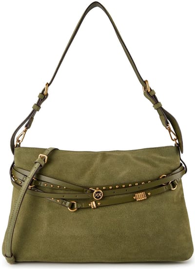 PINKO Belt Bag Big Schoudertas Leder 40 cm - Dames - oliva capulet