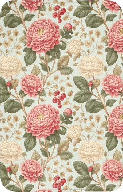 WC mat 50x80 cm - Antislip - Klassiek - Botanisch - Veelkleurig - Toiletmat - Vloermat - Douchemat - Toilet tapijt - Toiletmatten