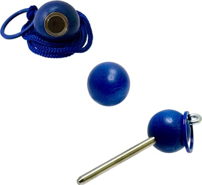 Boulemaus - Jeu de Boules - Bouleset Kleur marijnblauw - 1 Magneet - krachtige magnetische bouleopraper in de vorm van but met koord – 4 kg - 1 Traceur de Terrain -V2A roestvrij staal- 1 but