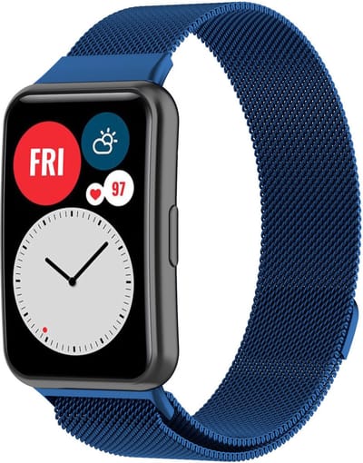 Strap-it Luxe Milanese band - Milanees bandje geschikt voor Huawei Watch Fit / Huawei Watch Fit New - blauw