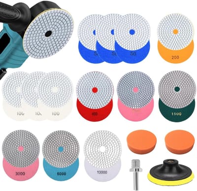 Diamant Schuurpads - Polijstschijven Set - Oppervlakken Bewerken - Nat-Droog Gebruik - 125 mm - Grijs