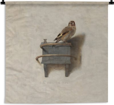 Wandkleed - Wanddoek - Het Puttertje - Schilderij - Fabricius - Oude Meester - 180x180 cm - Wandtapijt