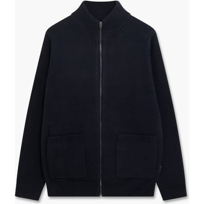 French Connection Zip Thru (v2) Solid Marine Maat: XS | Cardigans Outlet | Dames | Blauw