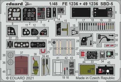 Eduard Modelbouwdecoratie - FE1236 Accessoires for SBD-5 - Photo-etch