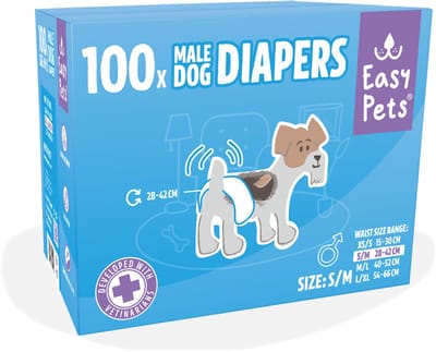 Easypets Dog Diapers Male - Hondenluiers Reu - S/M - 100 stuks - Voordeelverpakking