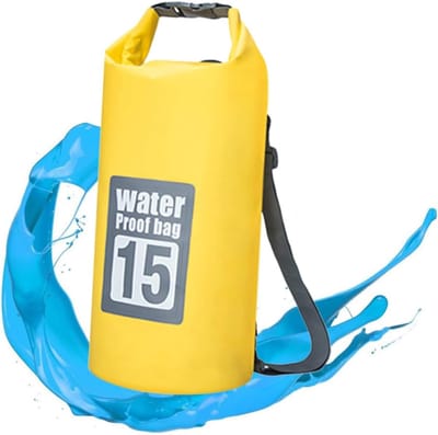 Waterdichte Tas - Dry Bag Compressie - Outdoor Avonturen - Compact Opvouwbaar - 15 Liter Capaciteit - Geel