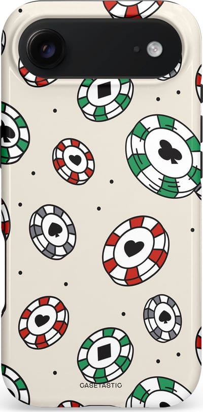 Casetastic hoesje geschikt voor Apple iPhone Air - MagSafe - Dubbellaagse bescherming - Casino Chips Patroon - Fashion Case - Lichtgrijs Wit Crème