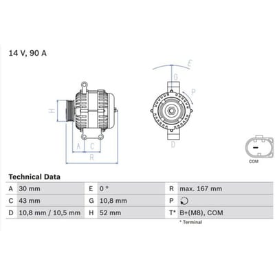 Driefasige generator BOSCH 0 986 080 500