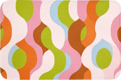 Badmat 90x60 cm - Antislip - Abstract - Vormen - Roze - Badmatten voor badkamer - Badkamermat - Douchemat - Badkamer mat