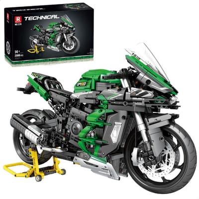 Reobrix 570 H2 SX SE 1:5 XL High Speed Motorcycle bouwset | Classic motorfiets modelbouw | Educatief creator constructie speelgoed bouwpakketten voor kinderen & volwassenen | Racer champion set geschikt voor Lego | Bouwdoos met 2088 bouwstenen
