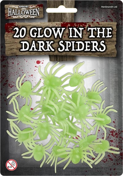 40x stuks glow in the dark horror griezel spinnen 5 cm - Lichtgevende nep spinnen - Halloween thema decoratie/accessoires