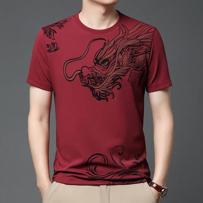 Été nouveaux hauts décontractés imprimés à manches courtes pour hommes à la mode à col rond pour les hommes jeunes et d'âge moyen, T-shirts à la mode et polyvalents pour hommes 4XL black