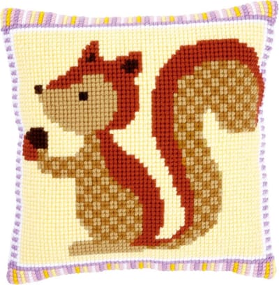 Vervaco - Kruissteekkussen kit - Eekhoorn met eikel - PN-0150073 - Borduren - Borduurpakket - Borduurpakket volwassenen - Borduurpakket kind