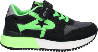 Replay Fiber Jr jongens sneaker - Zwart - Maat 36