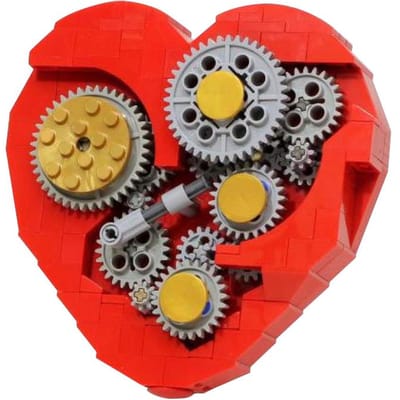 Gobricks MOC Clockwork Heart Bricks Transportband Tijd Bouwsteen Set Leren-Gerichte Speelgoedjes Voor Valentijnsdag Verrassingscadeau gray