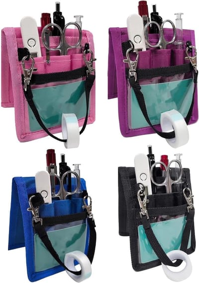 Verpleegkundige Zakorganisator - Verpleegster Heuptas - Efficiënt Organiseren - Meerdere Compartimenten - 12x14x2 cm - Blauw