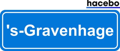 Hacebo - Plaatsnaam Sticker - 29x10 CM - 's-Gravenhage sticker - Verkeersborden sticker - grappige cadeaus - 's-Gravenhage