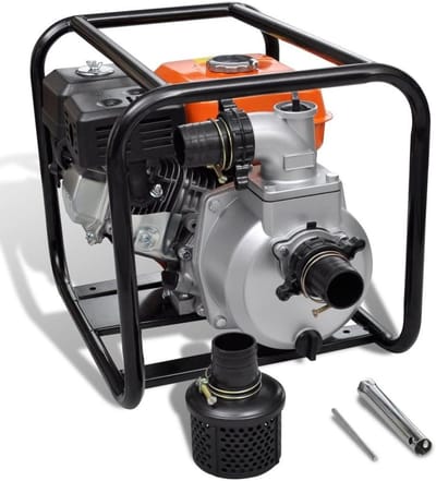 Benzine Waterpomp - Tuinpomp Motorpomp - Tuin Irrigatie - Hoge Debiet 36m3/u - Max 28m Hoogte - Oranje Zwart