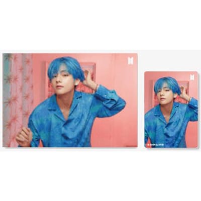 BTS(BangTan-jongens) Lenticulaire 3D-fotokaart + 1 fotokaart VER.2 (KAART VAN DE ZIEL : PERSONA) 7 leden blue