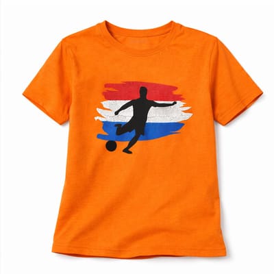 Starry Indigo - Oranje shirt Heren Crack print T-Shirt - Nederlands Elftal Voetbal T-Shirt met korte mouwen - Holland - Nederland – EK-WK-Olympische Spelen Maat S